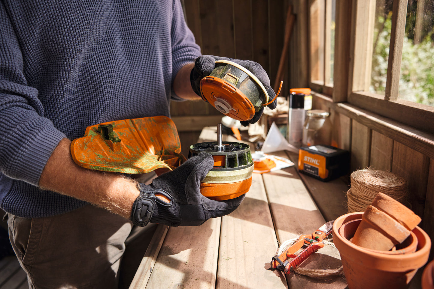Vista del motore brushless del decespugliatore STIHL FSA 70 R