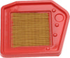 Filtro dell'aria per motori, compatibile con vari modelli di tosaerba e attrezzi da giardino. Design rettangolare con bordo rosso e materiale filtrante giallo, ideale per migliorare le prestazioni del motore e garantire una lunga durata.
