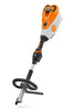 Vista frontale del motore Kombi a batteria STIHL KMA 135 R