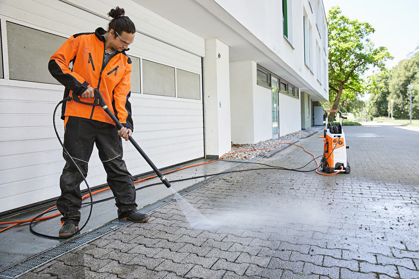 Manico telescopico dell'idropulitrice Stihl per facile trasporto