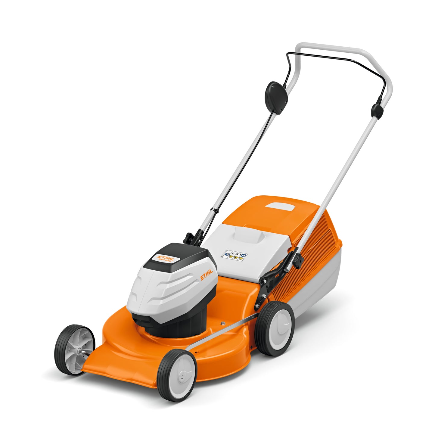 Top view del tosaerba a batteria STIHL RMA 253 con manico piegato