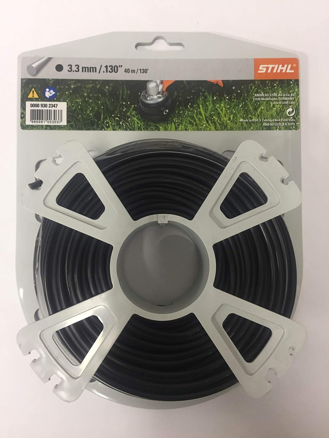 Bobina filo per decespugliatore Stihl, diametro 3.3 mm, lunghezza 40 m. Ideale per taglio erba e manutenzione giardino. Compatibile con vari modelli. Prodotto di alta qualità, resistente e durevole. Made in USA. Codice prodotto: 0000 930 2347.