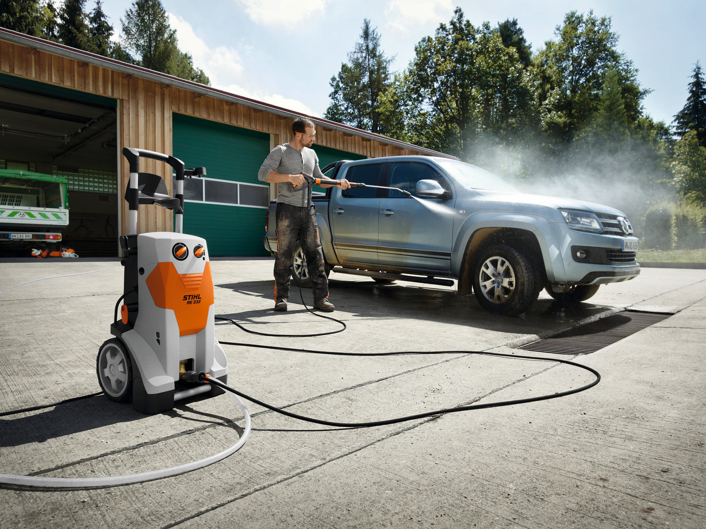 Dettaglio del tubo flessibile rinforzato della idropulitrice Stihl RE 232