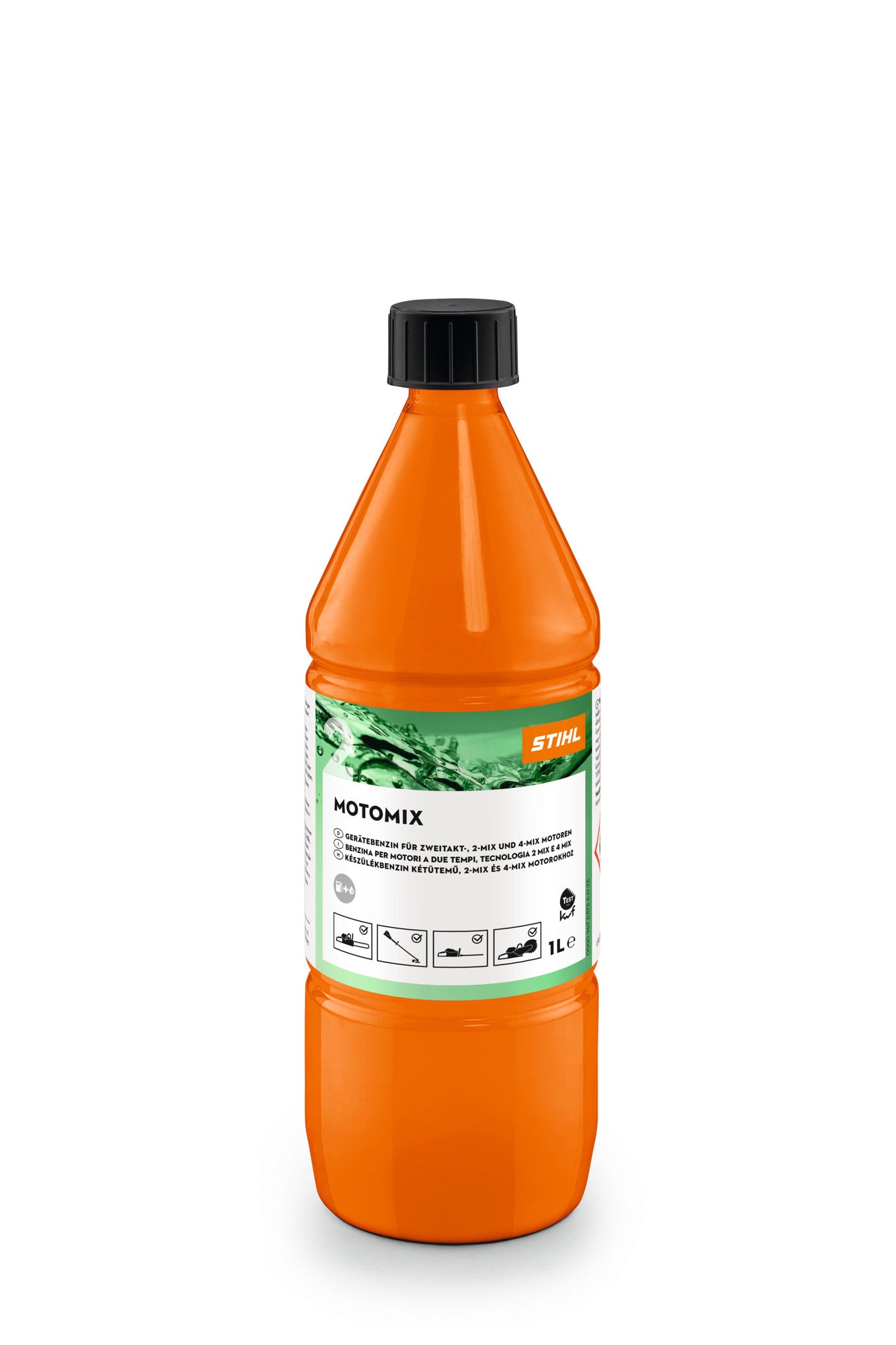 Dettaglio del tappo e design della tanica Stihl Motomix