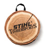 Cuscini dischi di legno Stihl con motivo naturale, imbottitura in gommapiuma e chiusura in velcro
