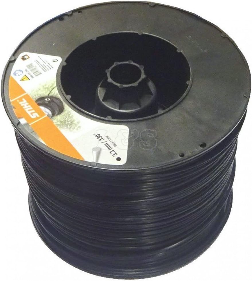 Bobina di filo per decespugliatore Stihl, diametro 3.3 mm, lunghezza 130 metri, colore nero. Ideale per taglio erba e manutenzione giardini. Accessorio di alta qualità per attrezzature da giardinaggio.
