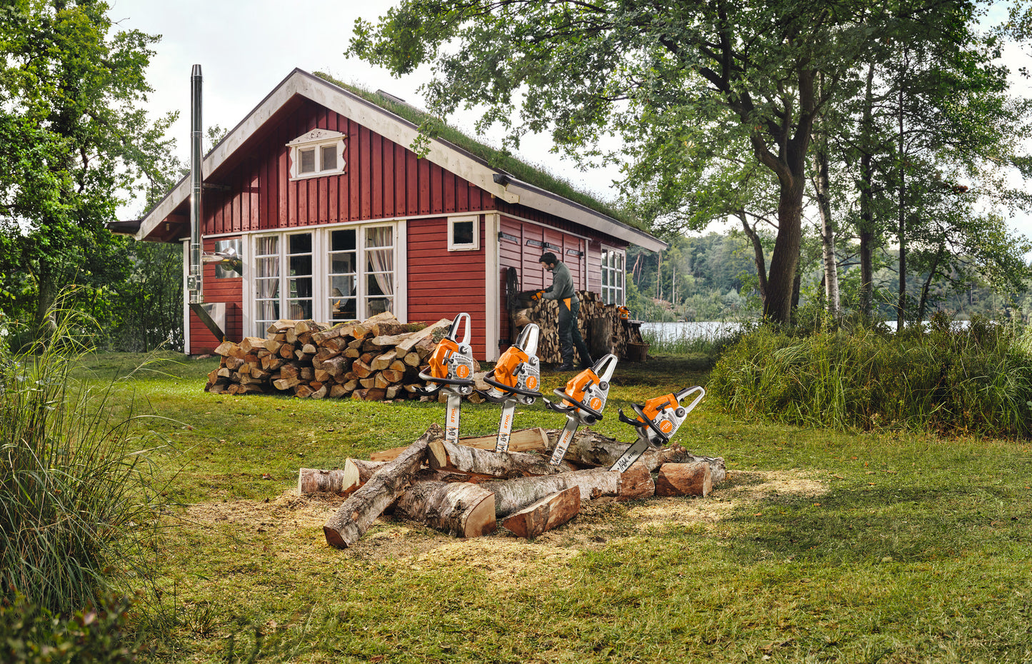 Dettaglio dell'impugnatura della motosega STIHL MS 182