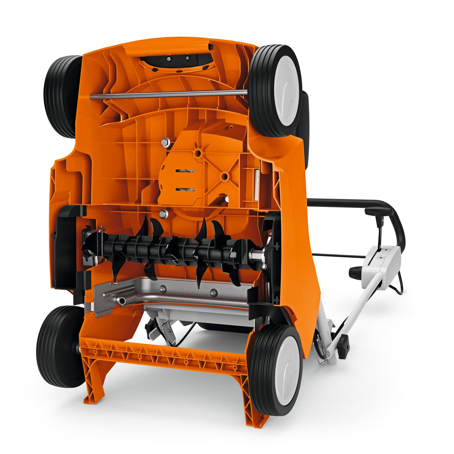 Dettaglio delle ruote dell'arieggiatore RL 540 di Stihl