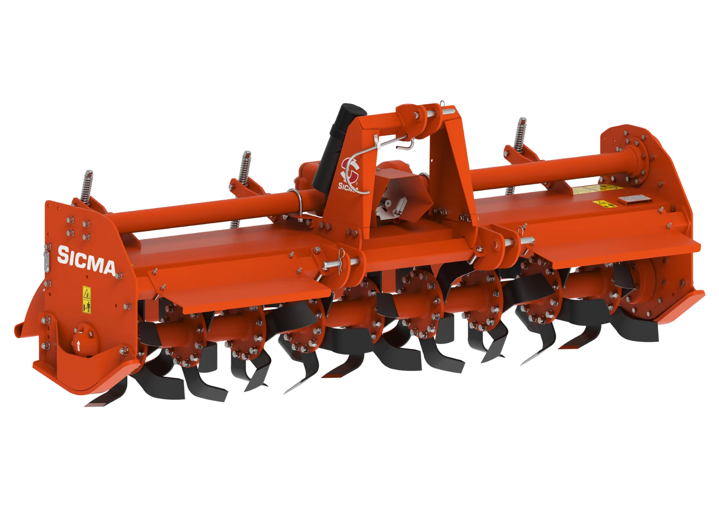 Vista frontale della fresatrice RM Sicma con rotore a zappe ben visibile e struttura compatta.