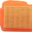 Filtro aria per motore, compatibile con vari modelli di automobili, realizzato in materiale di alta qualità con struttura ondulata per una migliore filtrazione. Design arancione con bordi arrotondati per una facile installazione e lunga durata.