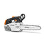 Motosega STIHL MS 194 TC-E vista anteriore, con dettagli del motore e barra di taglio visibili