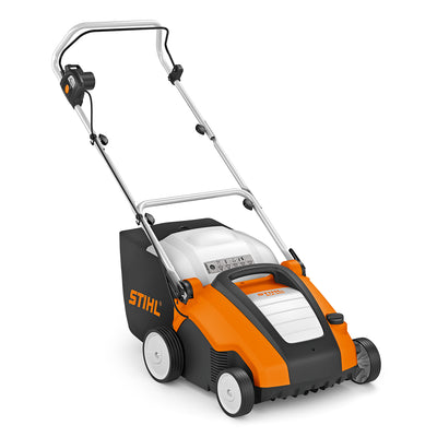 Primo piano dell'Arieggiatore Elettrico Stihl RLE 240 con dettagli sul design compatto.