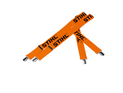 Bretelle da arborista Stihl arancioni con clips in metallo e inserti sintetici