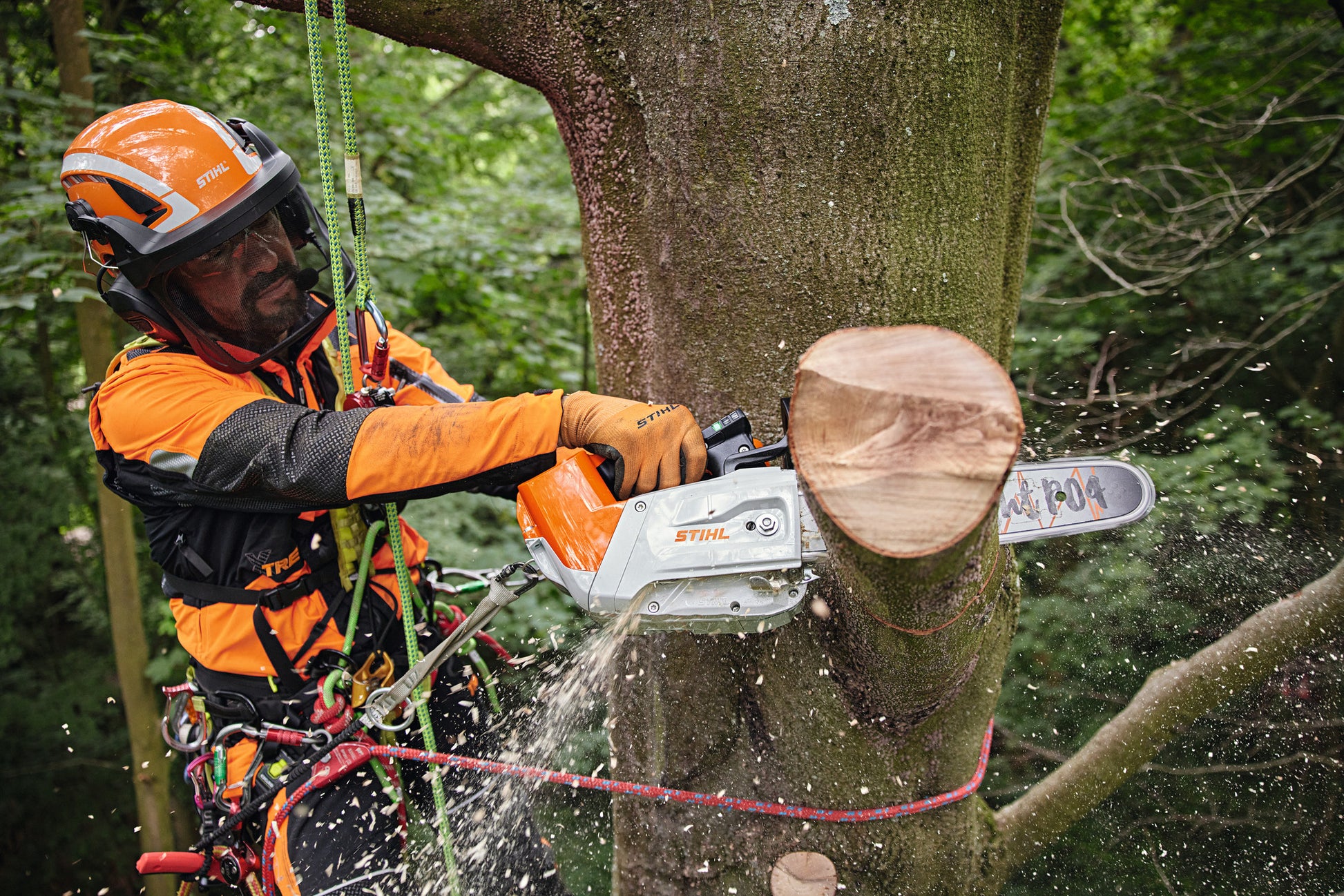 Vista frontale della motosega STIHL MSA 220 TC-O