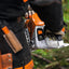 Dettaglio della barra e catena della motosega STIHL
