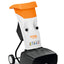 Vista del lato posteriore del biotrituratore Stihl GHE 105 con illustrazione del design compatto