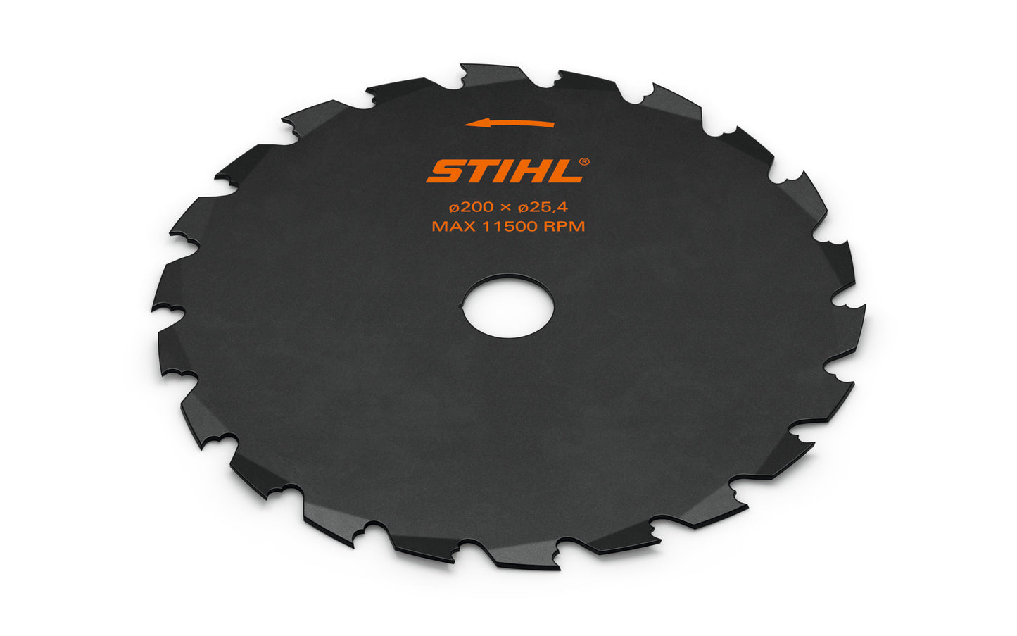 Immagine frontale della Sega circolare Stihl a Denti a Sgorbia utilizzata per decespugliatori