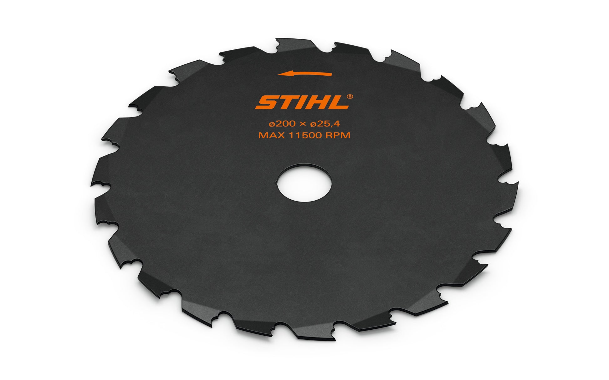 Immagine frontale della Sega circolare Stihl a Denti a Sgorbia utilizzata per decespugliatori