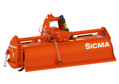 Vista posteriore fresatrice SICMA RC con struttura rinforzata e attacco centrale

