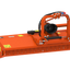 Vista prospettica frontale della trinciatrice Sicma TMX 185 spostabile con attacco a tre punti e barra di protezione anteriore.
