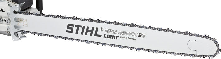 Vista della spranghe Rollomatic E Light di Stihl, con corpo cavo e struttura in acciaio
