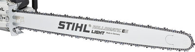 Vista della spranghe Rollomatic E Light di Stihl, con corpo cavo e struttura in acciaio