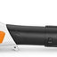 Soffiatore a batteria STIHL BGA 56, leggero e maneggevole, ideale per la pulizia di giardini e aree esterne. Design ergonomico con impugnatura comoda, colore bianco, arancione e nero. Potente e silenzioso, perfetto per uso domestico.