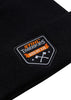 Berretto nero in maglia con patch ricamata 