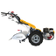 Motocoltivatore Pasquali XB40 giallo e nero con motore frontale e grandi ruote, ideale per lavori agricoli su terreni difficili. Dotato di manubrio ergonomico e copertura protettiva sulla fresa, perfetto per garantire prestazioni elevate e sicurezza in campo.